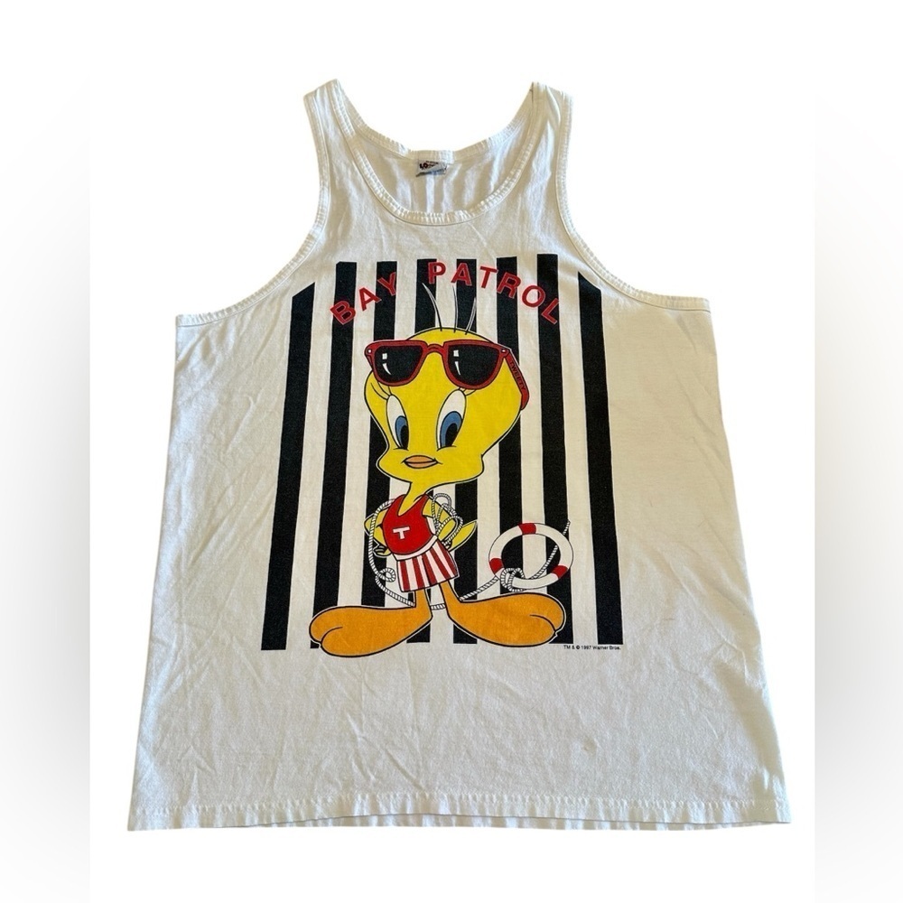 1997 Looney Tunes Tweety Bird Bay Patrol Tank Top Size L/XL​​​​​